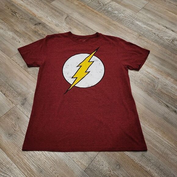 The Flash Graphic Crew Neck Short Sleeved Tee Shirt, Red, Men's Size Small - Picture 1 of 6